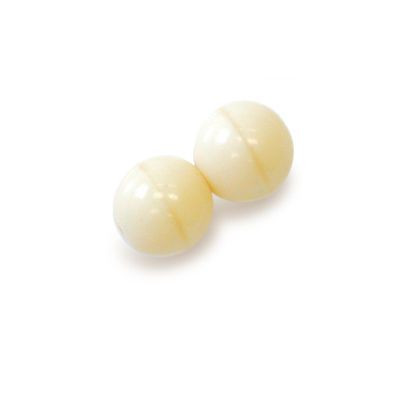 8mm Round Glass Beads, Ivory (Qty: 20)